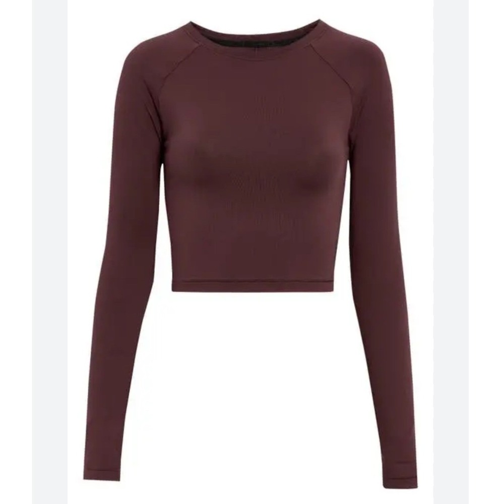 On Movement Long-T Crop Maroon Long Sleeve Running Top Womens Size S